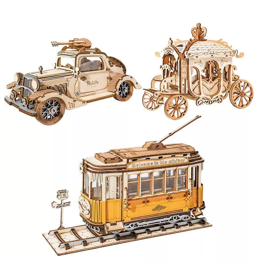 Robotime Rolife Vintage Car Model | 3D Wooden Puzzle | TG504