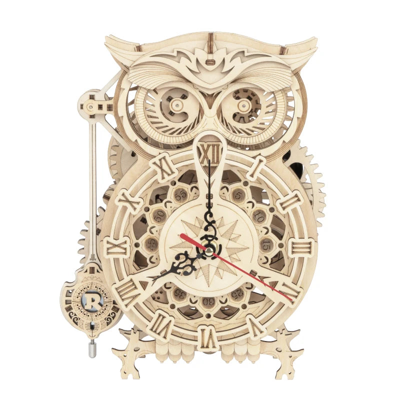 3D Wooden Puzzle Owl Clock Model Building Kit