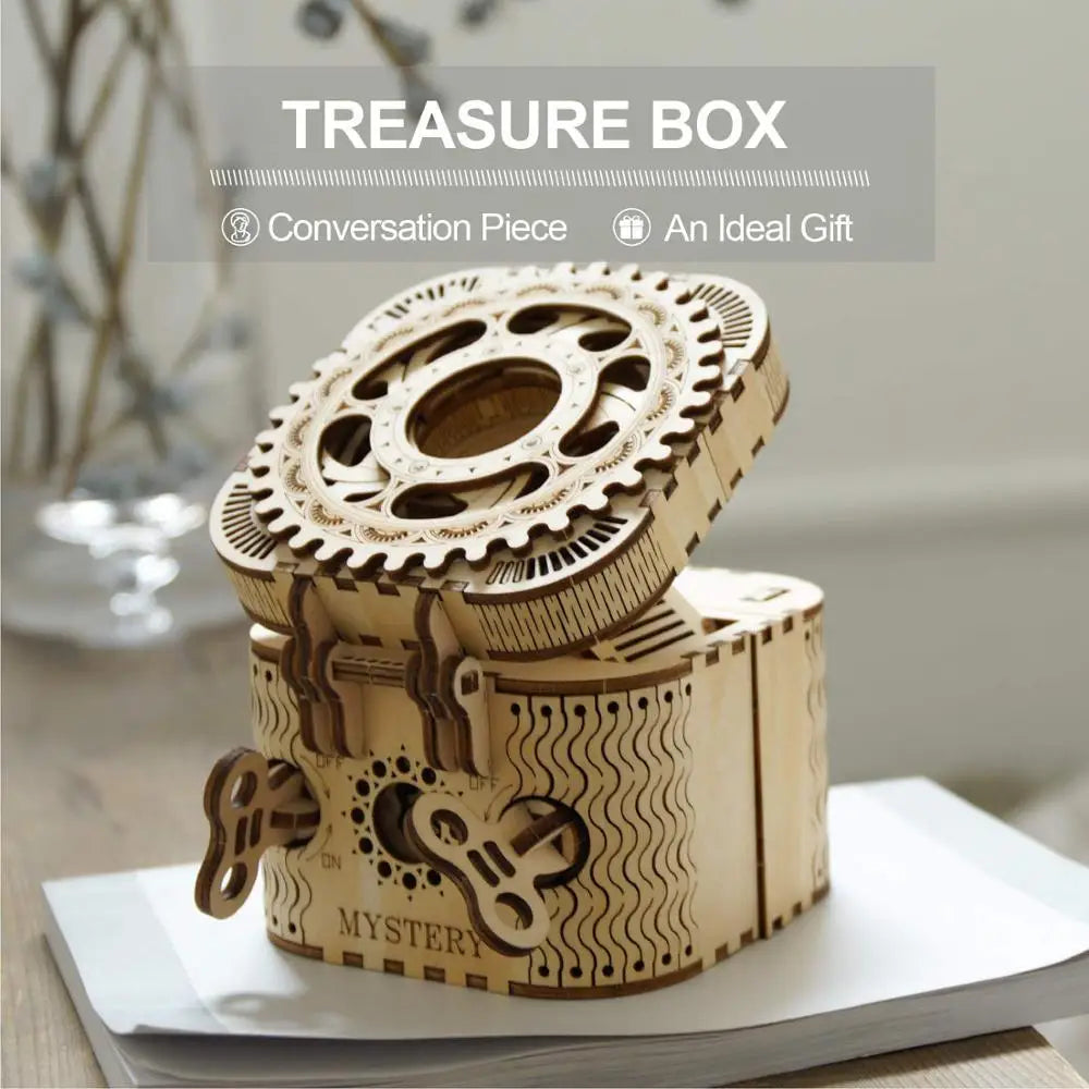 3D Wooden Puzzle Storage Box | Password Treasure Box Model Building Kit