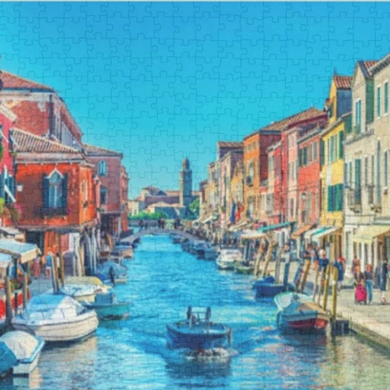 70*50cm Adult Puzzle 1000pcs Jigsaw Puzzle | The Venice Town Beautiful Landscape Series | Learning Entertainment | Educational Toys