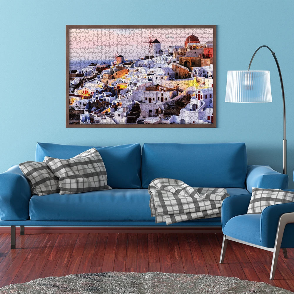 MaxRenard Jigsaw Puzzle | 1000 Pieces Landscape Santorini | Hand-Eye Coordination