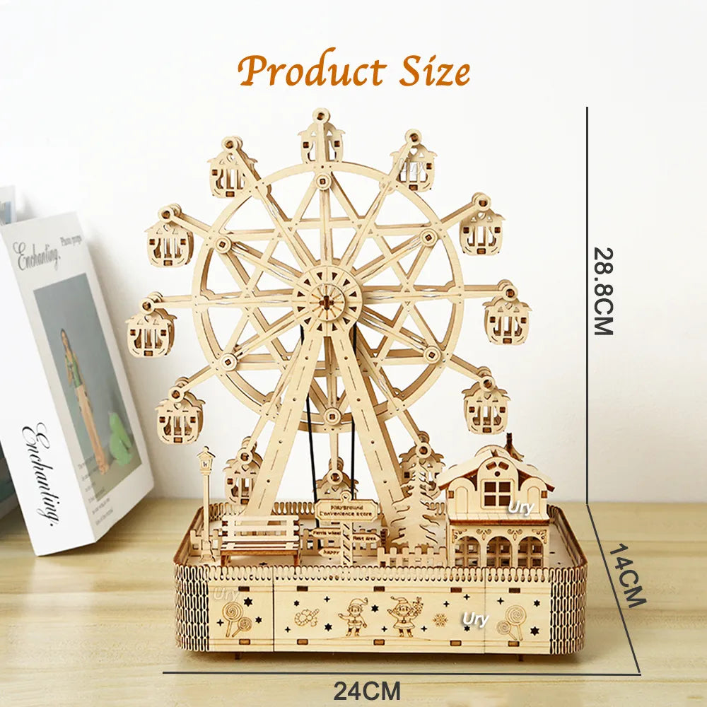 3D Wooden Puzzles | LED Rotatable Ferris Wheel | Music Box