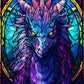 EverShine Stained Glass Art Diamond Painting Dragon | Full Square Drill Mosaic Animal | Wall Decor