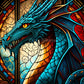 EverShine Stained Glass Art Diamond Painting Dragon | Full Square Drill Mosaic Animal | Wall Decor