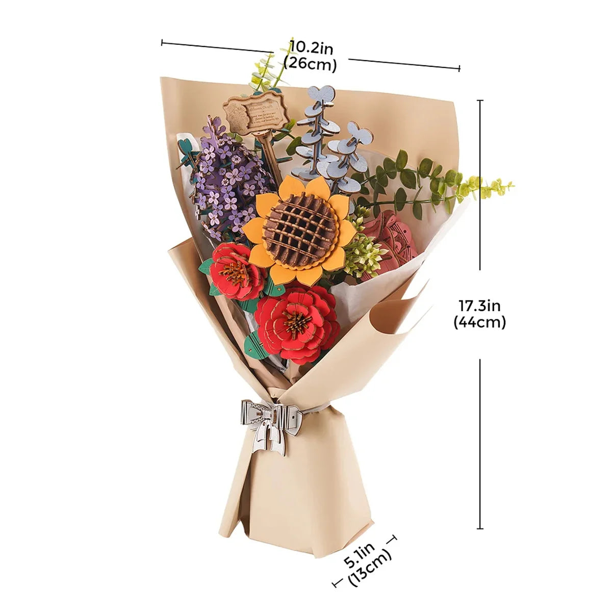 3D Wooden Flower Bouquet Puzzle | Wooden Puzzle for Adults