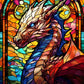 EverShine Stained Glass Art Diamond Painting Dragon | Full Square Drill Mosaic Animal | Wall Decor