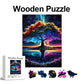 Colorful Tree Wooden Jigsaw Puzzle Art | Stress Relief Game