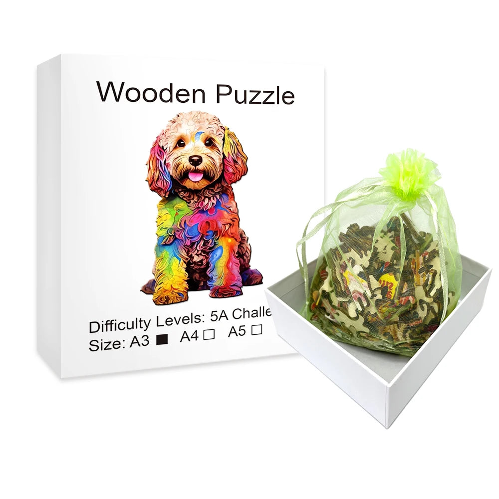 Jigsaw Animal Puzzles | Dog Puzzle for Stress Relief | Interactive Wooden Toy