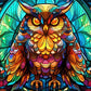 EverShine Stained Glass Art Diamond Painting Owl | DIY Hobby Painting Animal New Collection 2024 Mosaic | Wall Decor