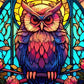 EverShine Stained Glass Art Diamond Painting Owl | DIY Hobby Painting Animal New Collection 2024 Mosaic | Wall Decor