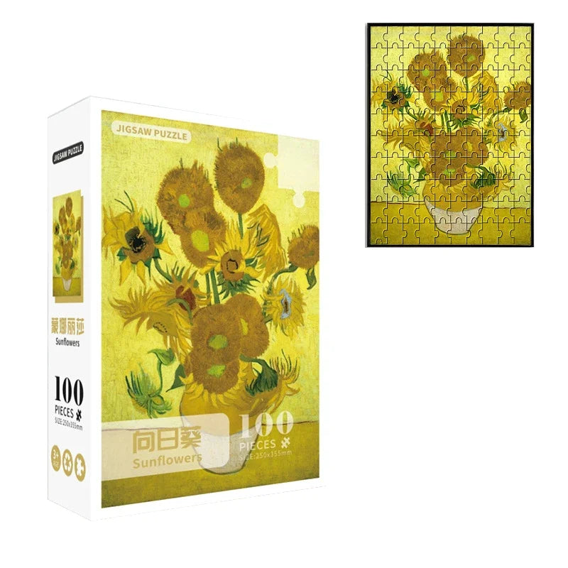 MaxRenard Jigsaw Puzzles 100 Pieces | 25*35.5cm Van Gogh The Sunflowers