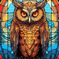 EverShine Stained Glass Art Diamond Painting Owl | DIY Hobby Painting Animal New Collection 2024 Mosaic | Wall Decor