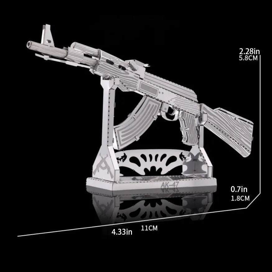 AK-47 3D Metal Puzzle | Model Laser Cut Jigsaw