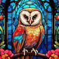 EverShine Stained Glass Art Diamond Painting Owl | DIY Hobby Painting Animal New Collection 2024 Mosaic | Wall Decor