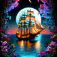 EverShine Diamond Mosaic Sailboat Moon | New Collection 2024 Diamond Painting Landscape Craft Kit | Moon River Home Decor