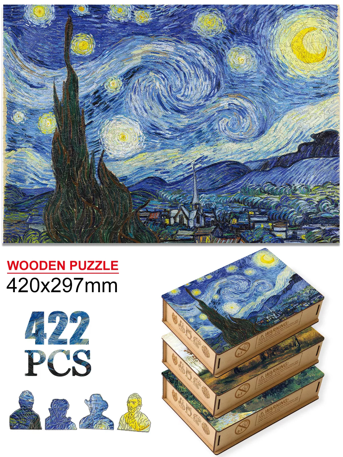 Wooden Van Gogh Jigsaw Puzzle | Landscape Painting
