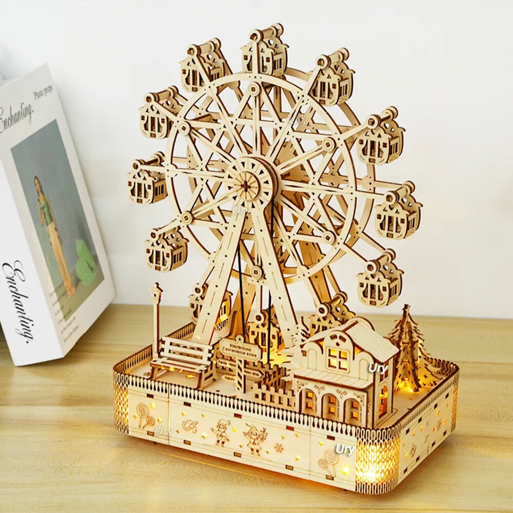 3D Wooden Puzzles | LED Rotatable Ferris Wheel | Music Box