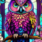 EverShine Stained Glass Art Diamond Painting Owl | DIY Hobby Painting Animal New Collection 2024 Mosaic | Wall Decor