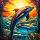 EverShine Full Square Drill Diamond Mosaic Sea Animal | Diamond Painting Stained Glass Art |Embroidery Dolphin Wall Decor