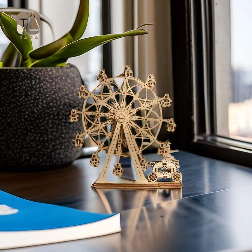 3D Wooden Puzzle Rotatable Ferris Wheel | DIY Model
