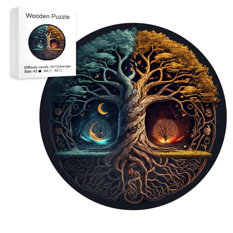 Yin-Yang Tree | Wooden Puzzle | Animals Shaped