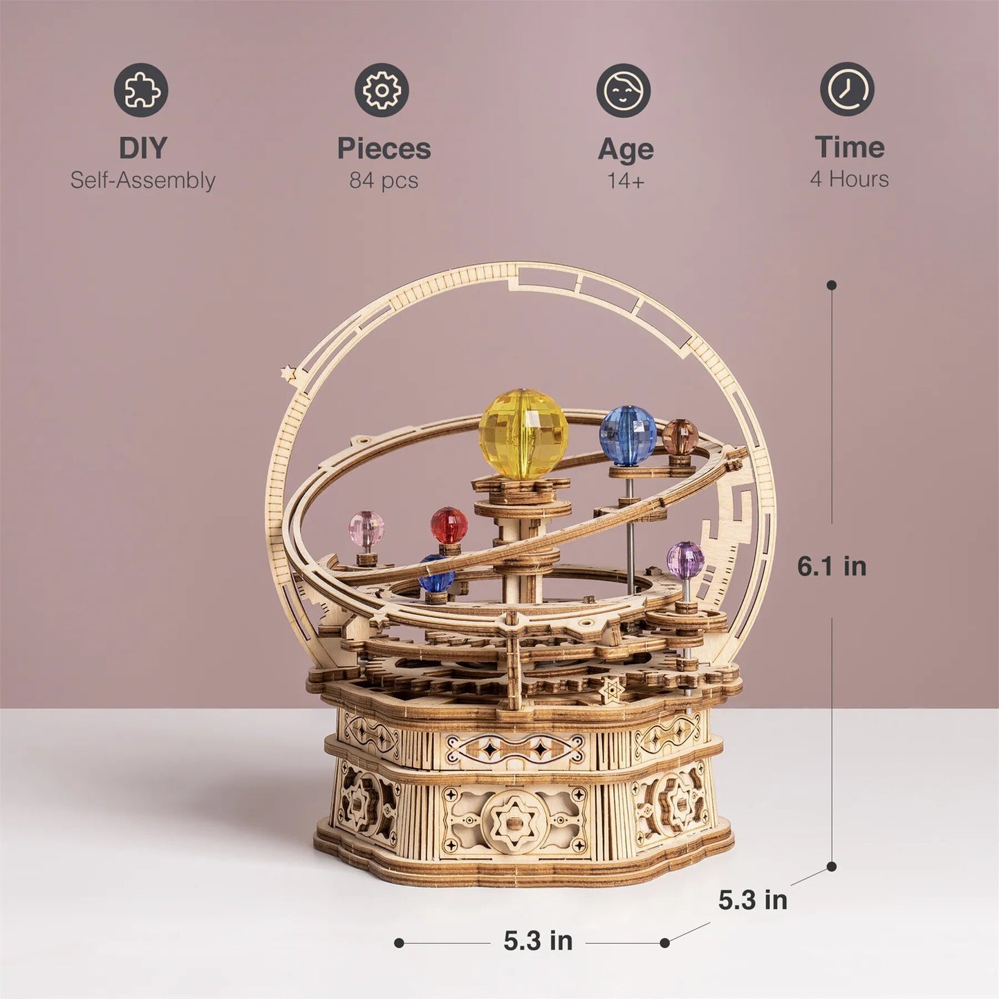 ROKR Rotating Starry Night | Music Box 3D Wooden Puzzle