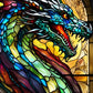 EverShine Stained Glass Art Diamond Painting Dragon | Full Square Drill Mosaic Animal | Wall Decor