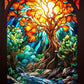 EverShine Diamond Painting Tree Mountain Full Drill Craft Kit |Scenery Nature Diamond Mosaic Stained Glass | Wall Art