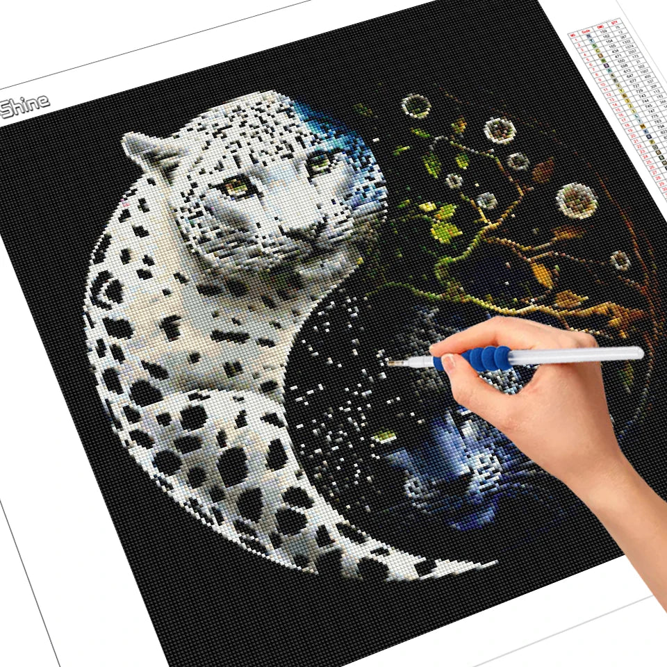 EverShine Full Square Diamond Painting Tiger Craft Kit | Tai Chi Diamond Painting Animal DIY | 30*30cm Diamond Painting