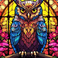 EverShine Stained Glass Art Diamond Painting Owl | DIY Hobby Painting Animal New Collection 2024 Mosaic | Wall Decor