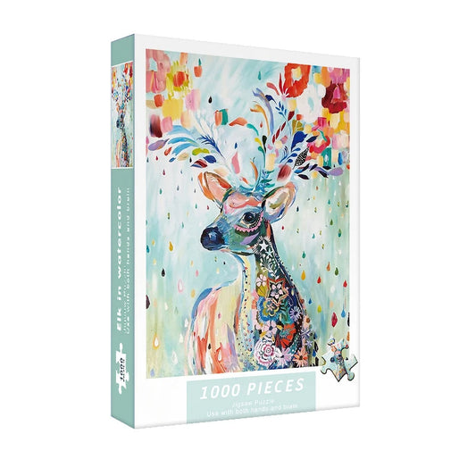 100pcs Jigsaw Puzzle for Adult Colorful Elk | High Difficulty | Decompression Games | Educational Toys