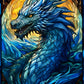 EverShine Stained Glass Art Diamond Painting Dragon | Full Square Drill Mosaic Animal | Wall Decor