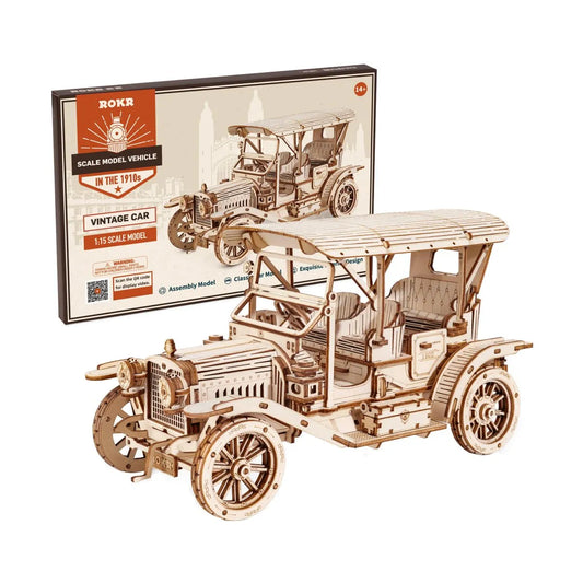 Robotime Rokr Classic Car Model | 3D Wooden Jigsaw Puzzle | Vintage Vehicle