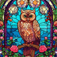 EverShine Stained Glass Art Diamond Painting Owl | DIY Hobby Painting Animal New Collection 2024 Mosaic | Wall Decor