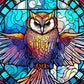 EverShine Stained Glass Art Diamond Painting Owl | DIY Hobby Painting Animal New Collection 2024 Mosaic | Wall Decor