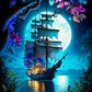 EverShine Diamond Mosaic Sailboat Moon | New Collection 2024 Diamond Painting Landscape Craft Kit | Moon River Home Decor